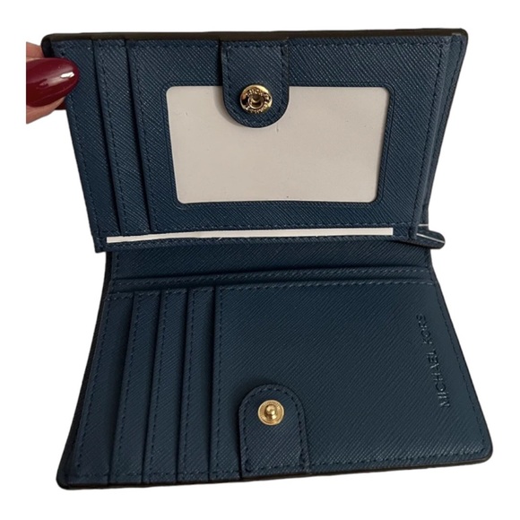 Michael Kors Jet Set Charm Medium Saffiano Leather Wallet (DK CHAMBRAY) - Picture 7 of 12